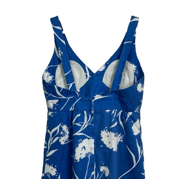 Vtg Malia Honolulu Size 14 Blue White Floral Print Adjustable Strap Maxi Dress - Picture 7 of 10